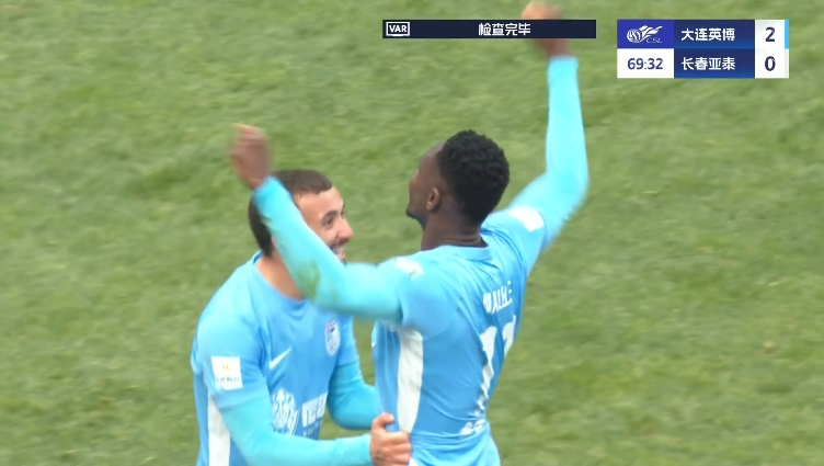  馬萊萊大連處子球！呂焯毅助攻馬萊萊破門，大連英博2-0亞泰