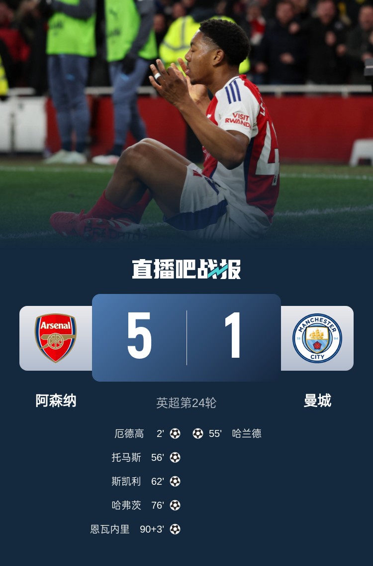  硬氣槍手無畏強敵！阿森納本賽季5-1碾壓曼城，3-0完勝皇馬